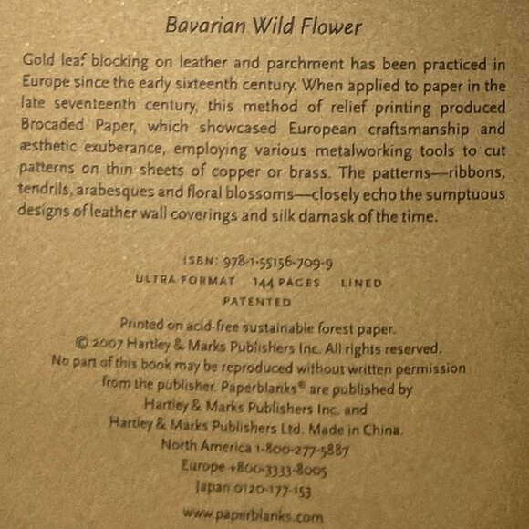 GREAT MOM's DAY GIFT! Writing Journal - Bavarian Wild Flower- 144 pg lined -NWT - Picture 6 of 14